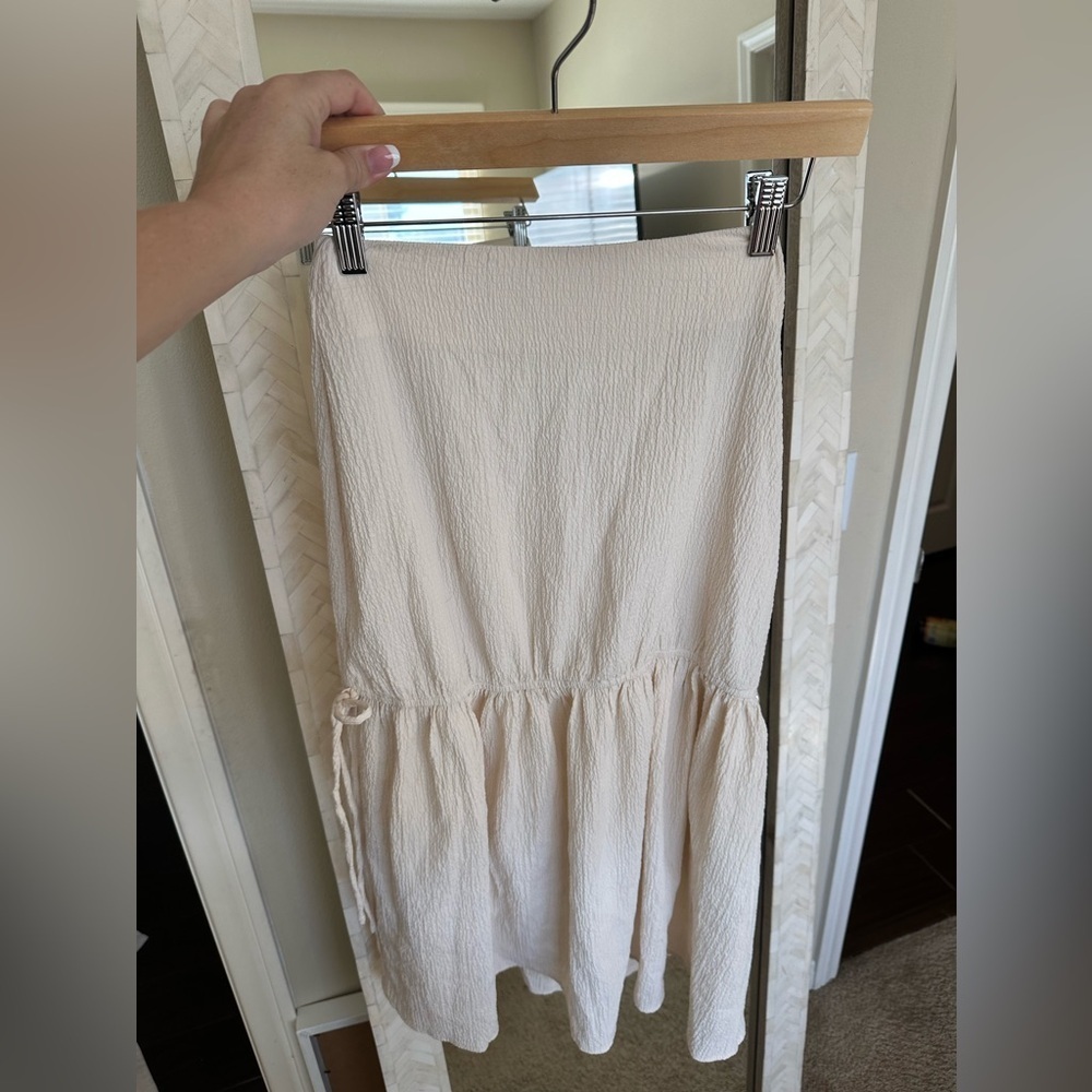 Line & Dot Revolve Elegant Cream Midi Skirt
